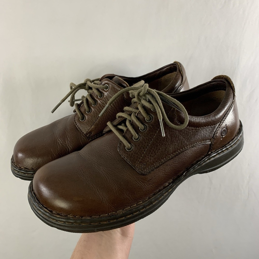Born Mens Leather Derby Oxford Comfort Shoes US 10 EU 44 Brown Heritage Normcore